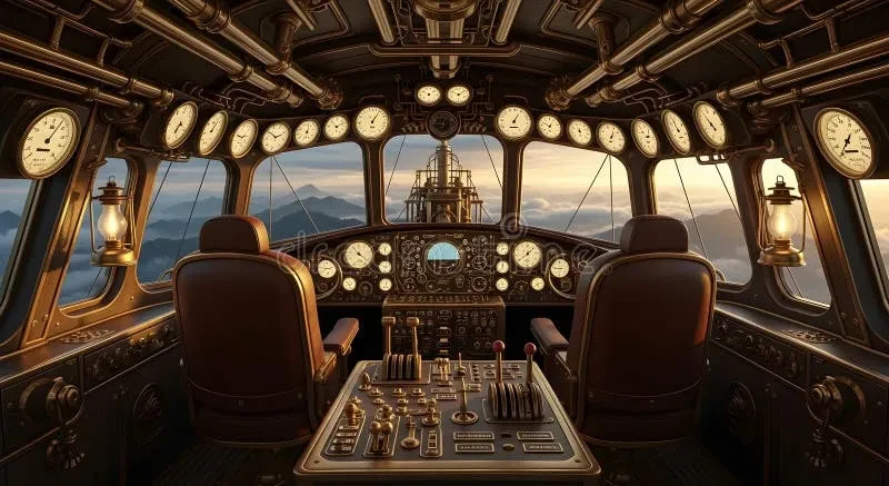 威尼斯人APP下载蒸汽飞艇驾驶舱内部